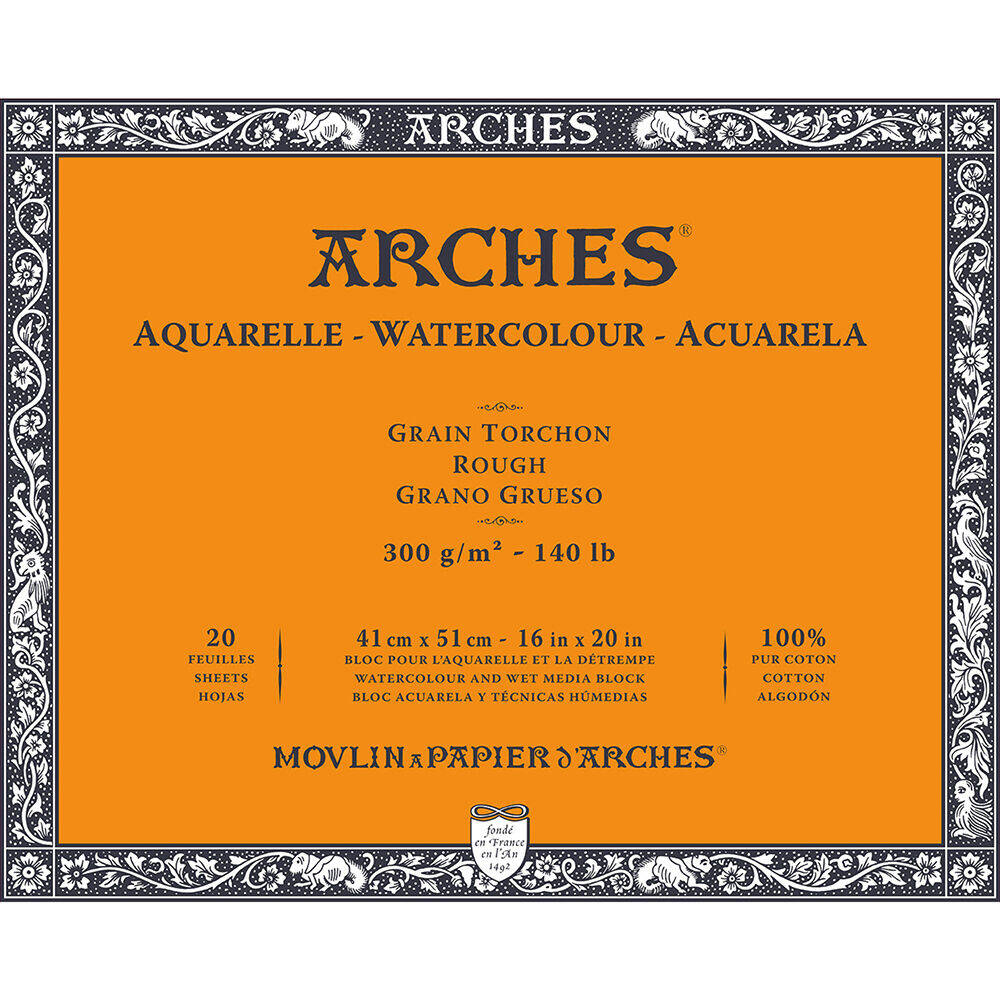 Arches Suluboya Blok Defter 41x51 cm 300 gr 20 Yaprak Rough