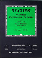 Arches Watercolor Paper Grain Fin Cold Pressed 300gr 26x36 cm 12 Yp