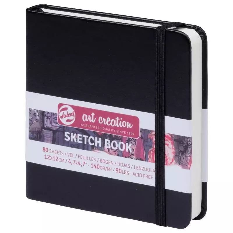 Art Creation Dot Traced Sketchbook - 80 Gr. 12 X 12 Cm - Square Black