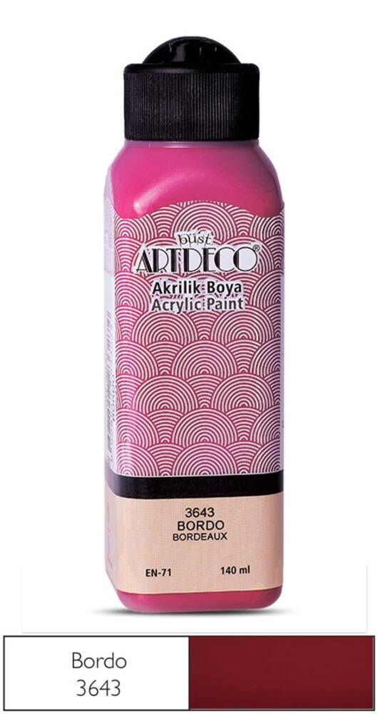 Artdeco Akrilik Boya 140 ml 3643 Bordo
