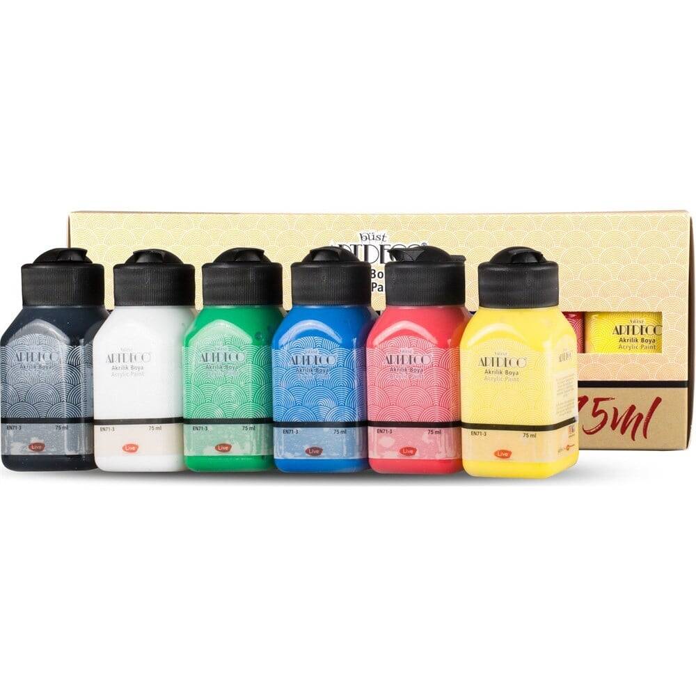 Artdeco Acrylic Paint Set 6x75 ml Vivid Colors
