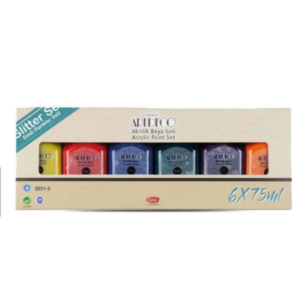Artdeco Acrylic Paint Set 6x75 ml Glitter Colors