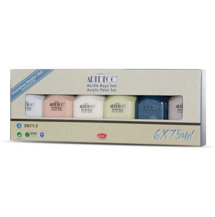 Artdeco Acrylic Paint Set 6x75 ml Scandinavian Colors