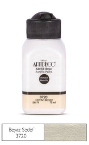 Artdeco Metalik Akrilik Boya 75 ml 3720 Beyaz Sedef