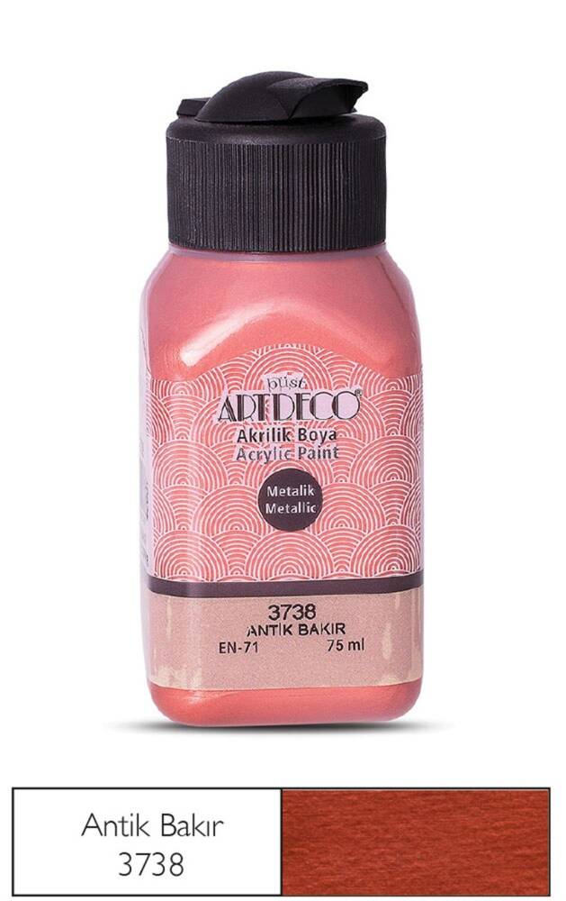 Artdeco Metallic Acrylic Paint 75 ml 3738 Antique Copper