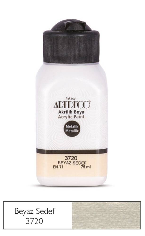 Artdeco Metalik Akrilik Boya 140 ml Beyaz Sedef 3720