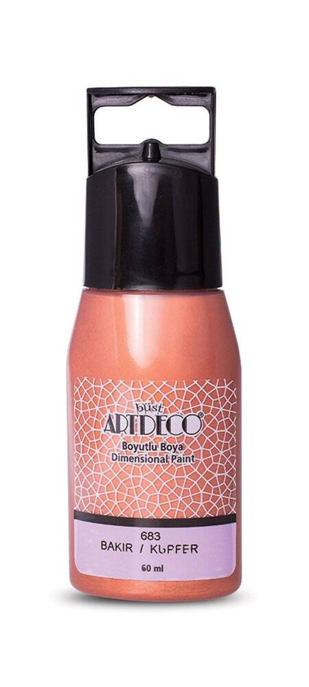 Artdeco Metalik Boyutlu Boya 60 ml Bakır 683