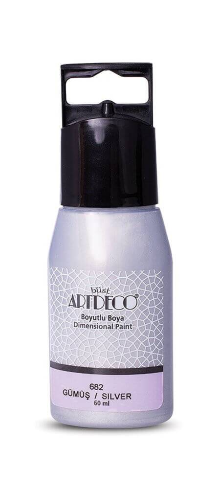 Artdeco Metalik Boyutlu Boya 60 ml Gümüş 682