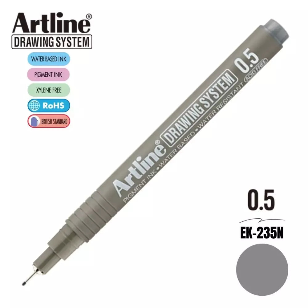 Artline Çizim Kalemi 0.5 mm Gri