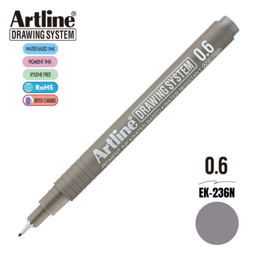 Artline Çizim Kalemi 0.6 mm Gri