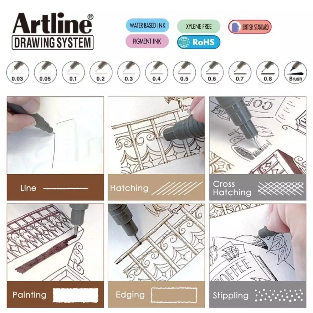 Artline Drawing Pen 0.6 mm Gray