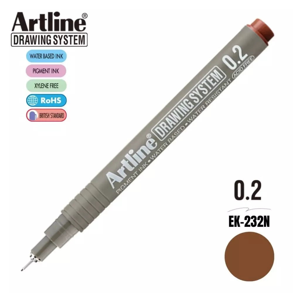 Artline Teknik Çizim Kalemi 0,2 mm Sepia