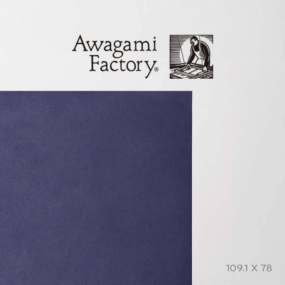 Awagami Japanese Paper Shin Inbe Thick Ultramarine 105 Gsm 109.1X78.8 Cm