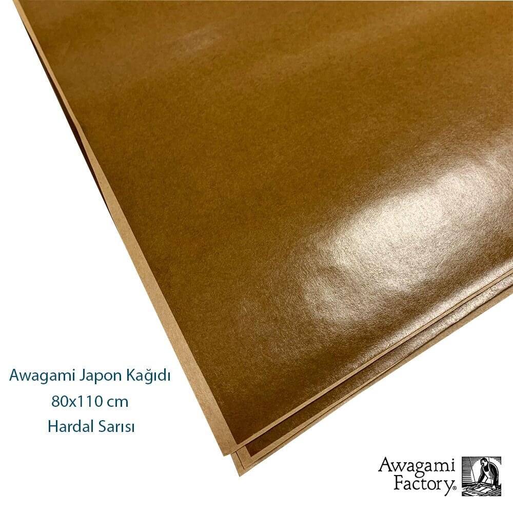 Awagami Ahar Japanese Paper 80x110 cm Mustard Yellow 65 gr