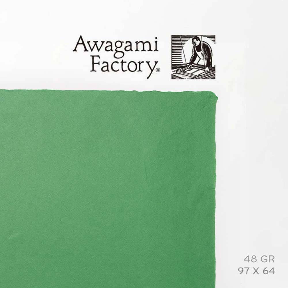 Awagami Japon Kağıdı Mingeishi M-37 Sap Green  48 gr 97x64 cm