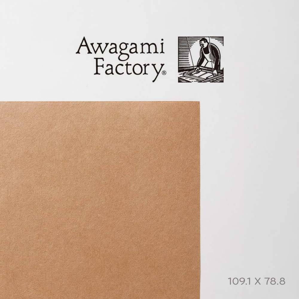 Awagami Japon Kağıdı Shin Inbe Thick Light Brown 105 Gr/M2 109.1X78.8 Cm