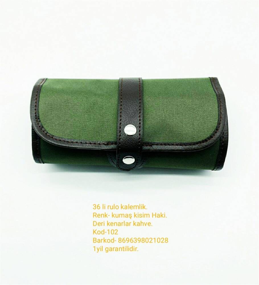 Bback Cloth Roll Pencil Holder with 36 Compartments Khaki 102