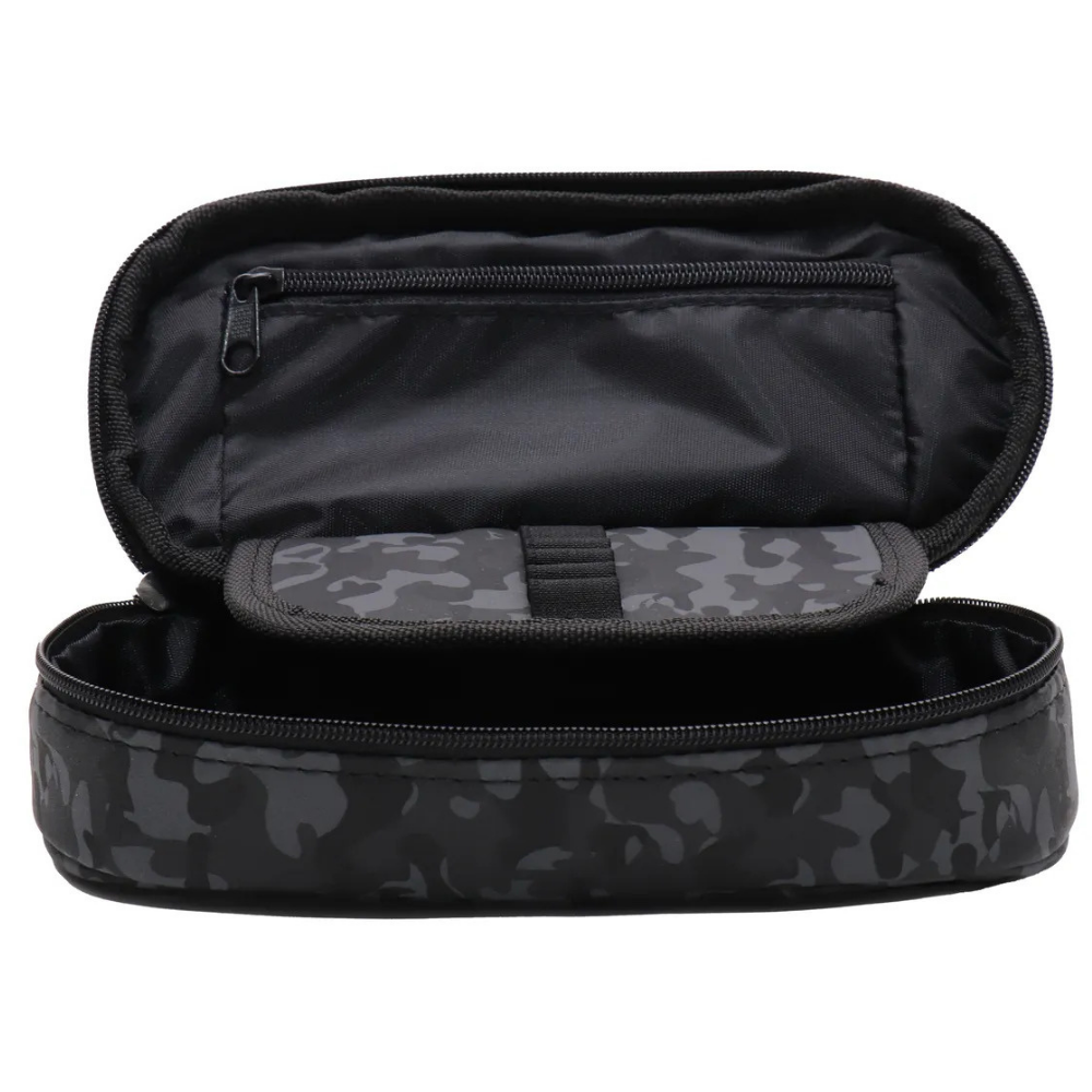 Bback Fabric Oval Pencil Case Gray Camouflage Code: 328
