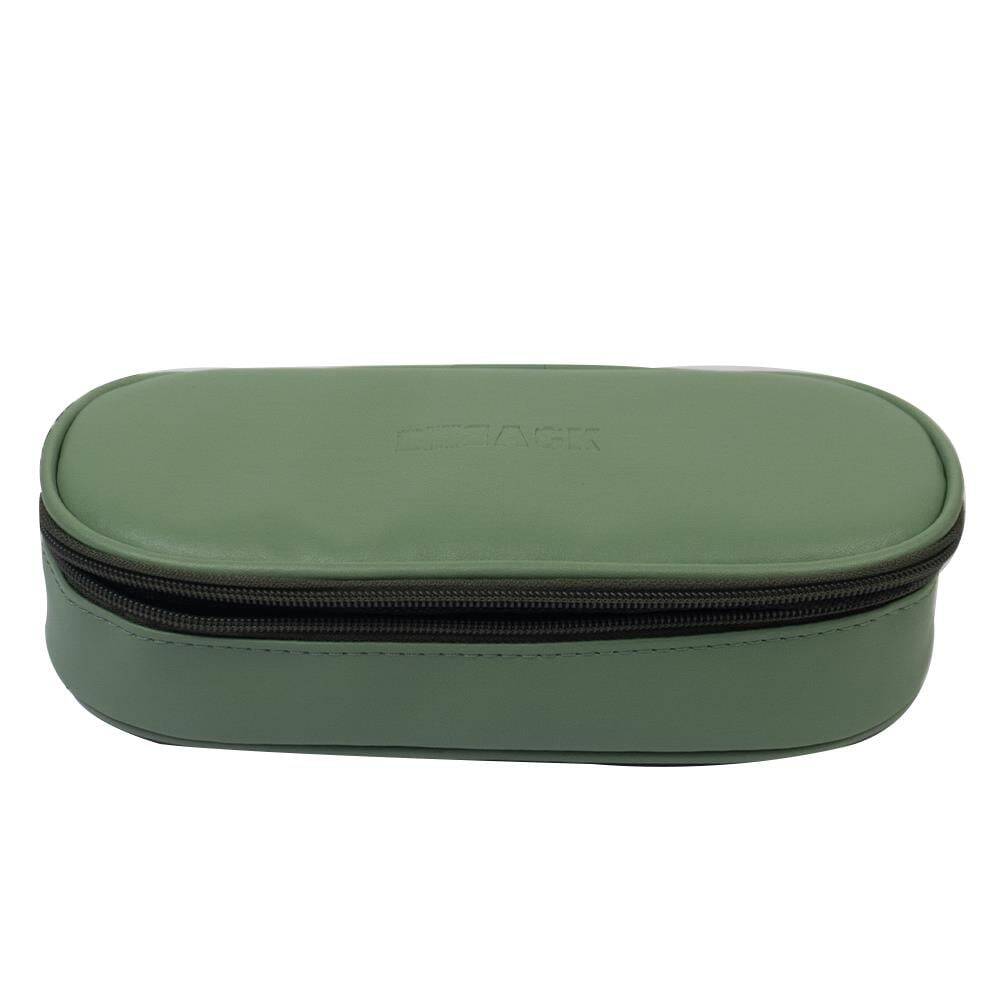 Bback Imitation Leather Oval Pencil Case Light Green Code: 327