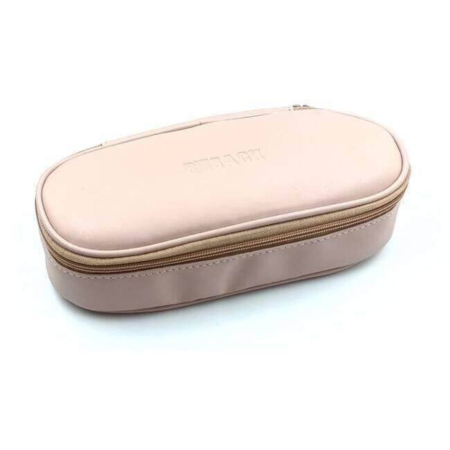 Bback Imitation Leather Oval Pencil Case Powder Pink Code: 324