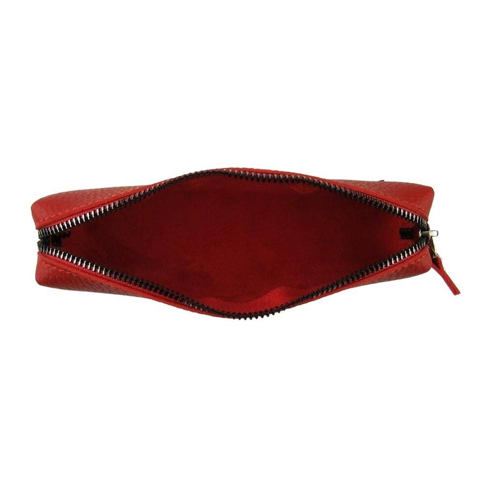 Bback Imitation Leather Long Pencil Case Red Code: 401