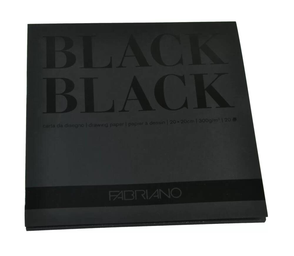 Black Black 20 X 20 Cm - 300 Gr - Düz Siyah - (Liscio) - Blok/20 Yp.