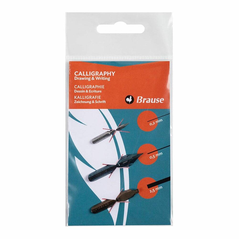 Brause Drawing & Writing Kaligrafi Ucu 3'lü Set 0.2 mm - 0.5 mm - 2.5 mm