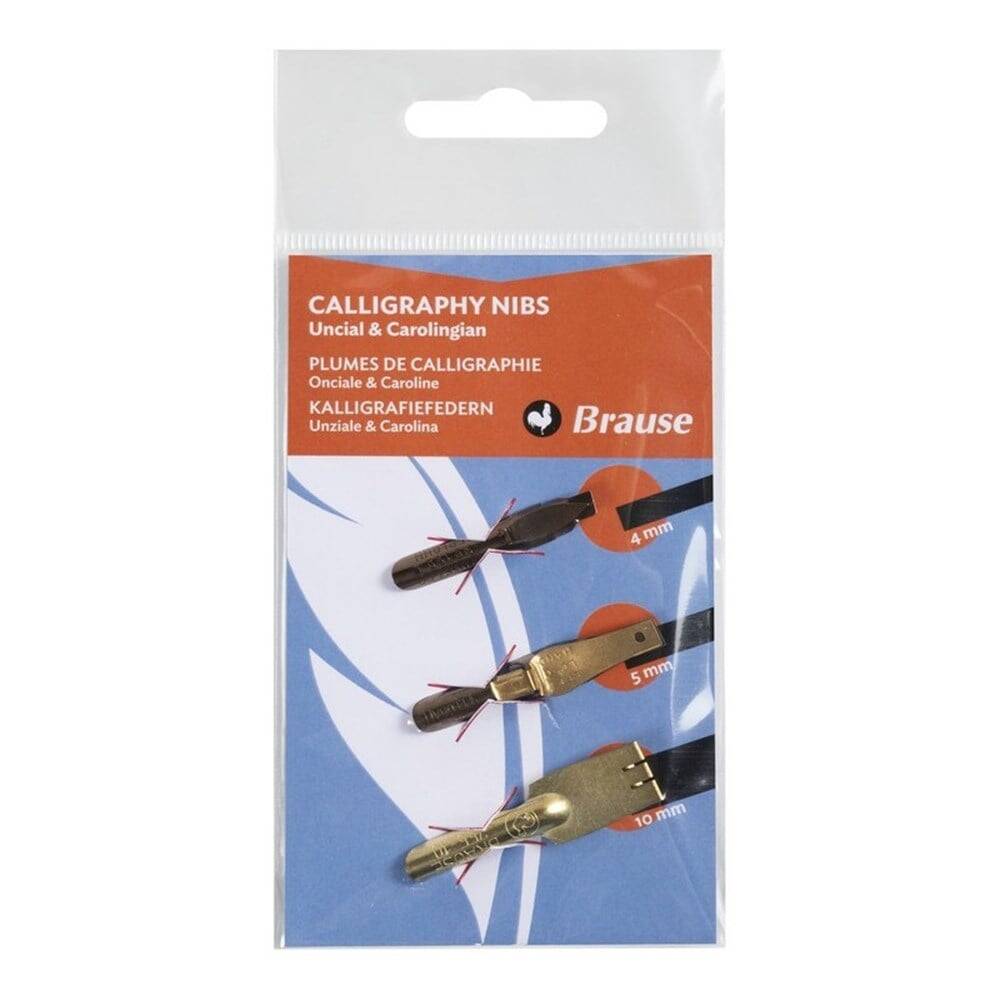 Brause Uncial & Carolingian Calligraphy Tip Set of 3 4 mm - 5 mm - 10 mm