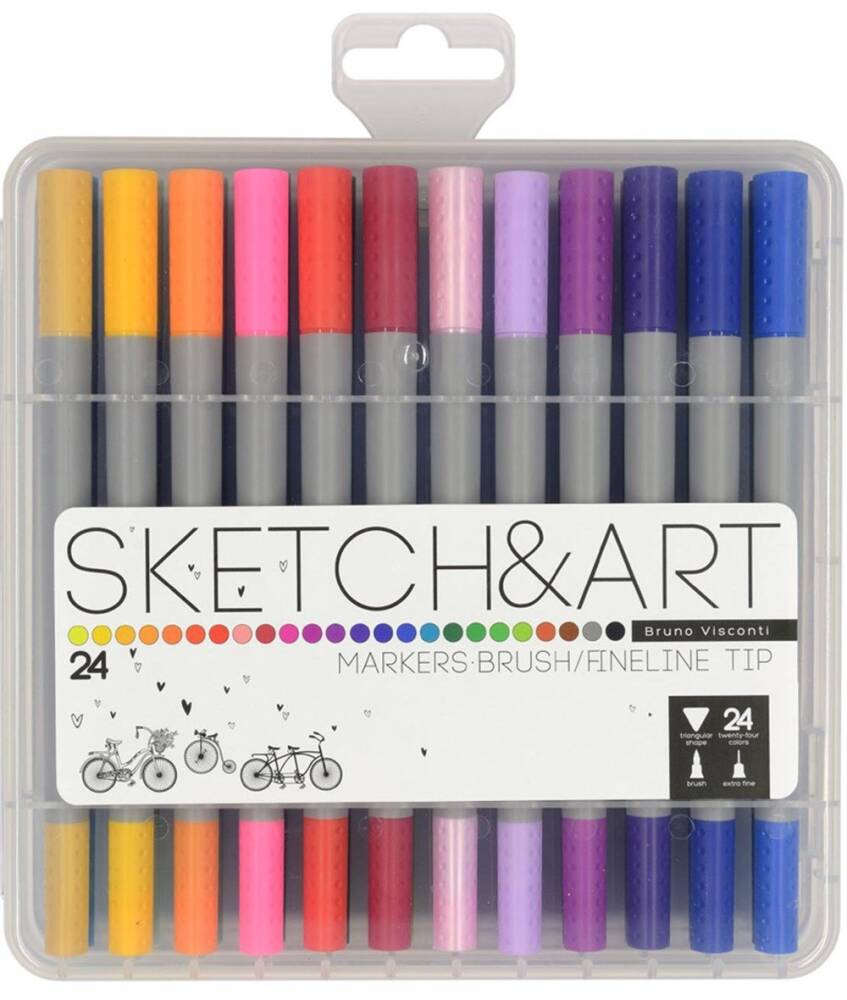 Bruno Visconti Brush Pen Sketch Art 24 Renk
