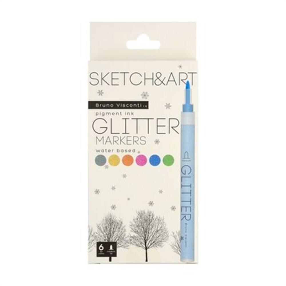 Bruno Visconti Sketch & Art Glitter Marker 6 Colors