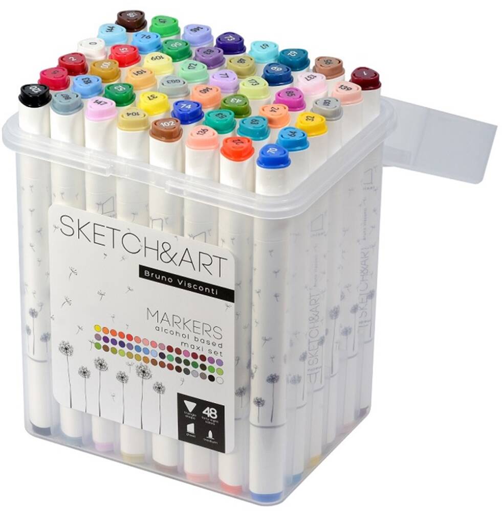 Bruno Visconti Twin Marker Sketch Art 48 Colors