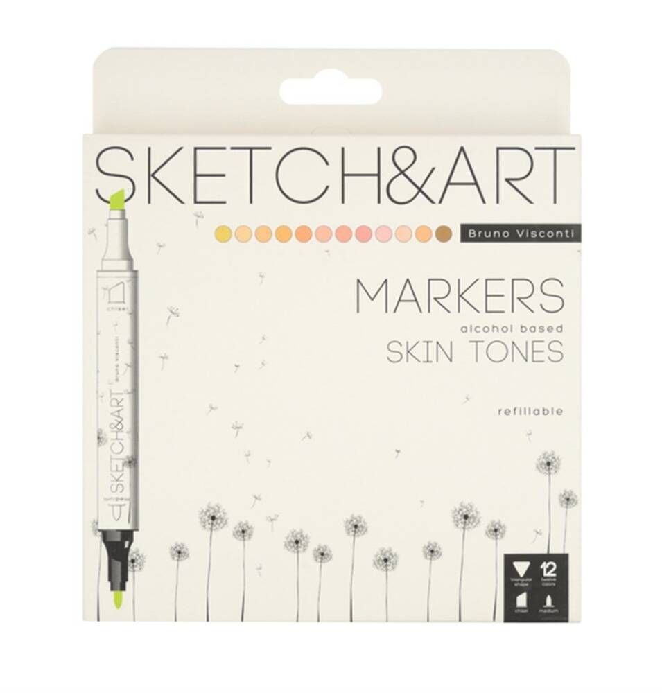 Bruno Visconti Twin Marker Sketch Art Portraint 12 Colors