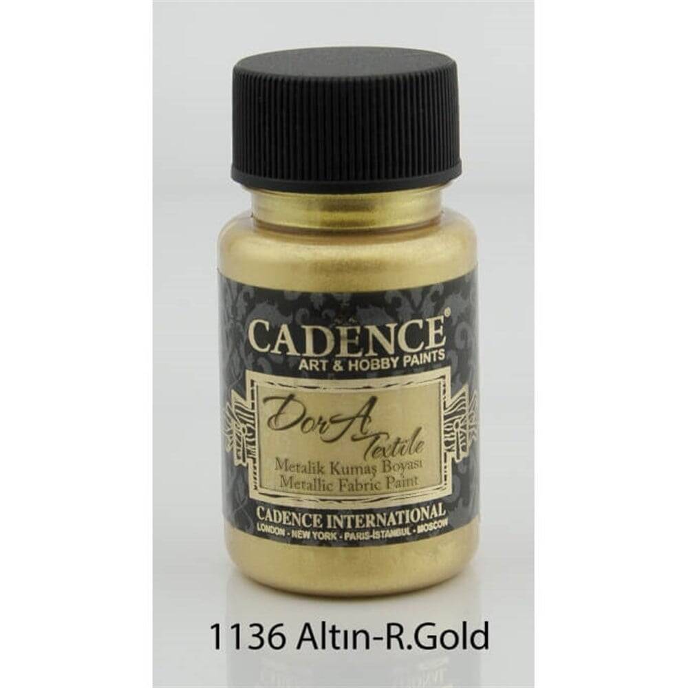 Cadence Dora Metalik Kumaş Boyası 1136 Altın / Gold