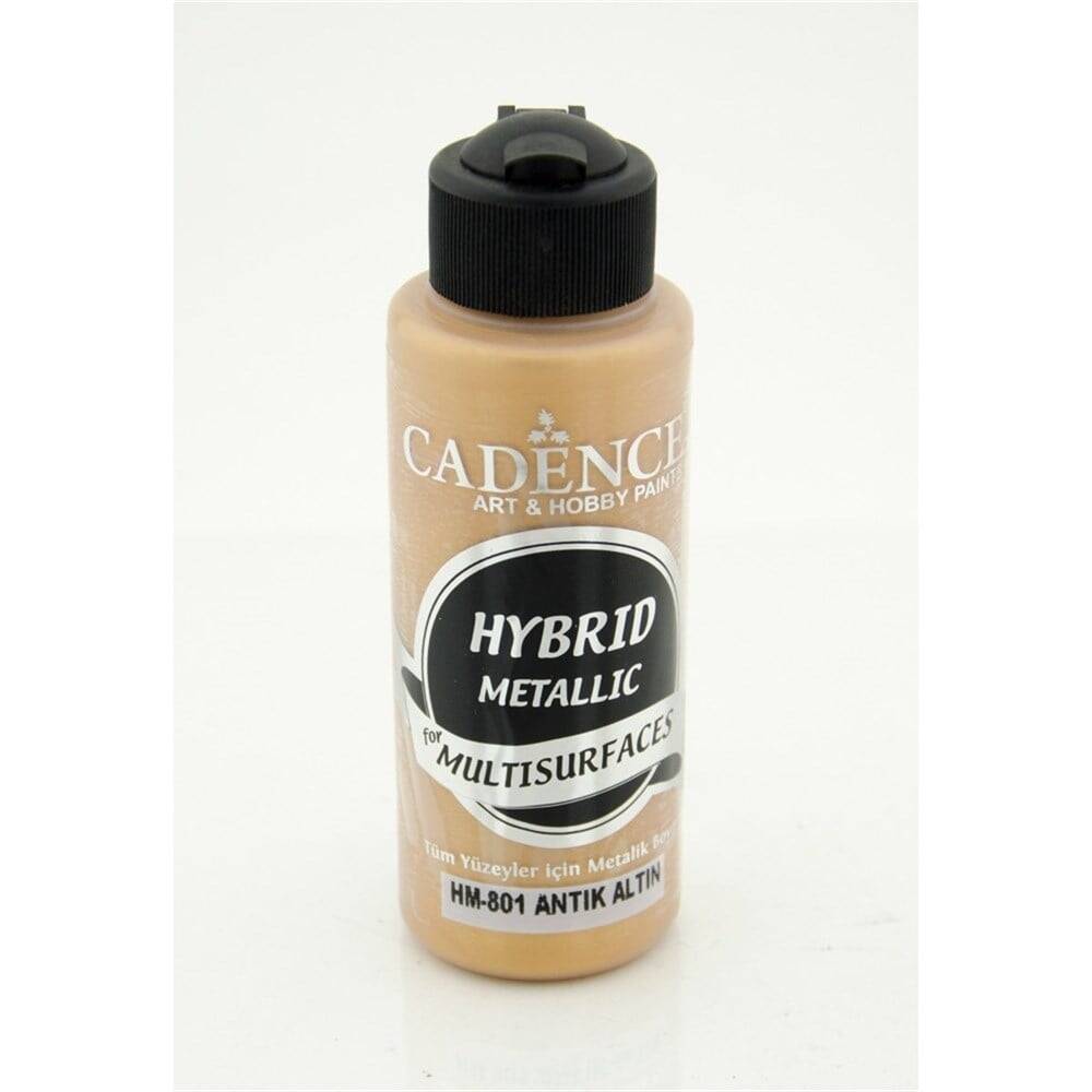 Cadence Hybrid Multisurface Acrylic Paint 120 ml HM801 Metallic Antique Gold