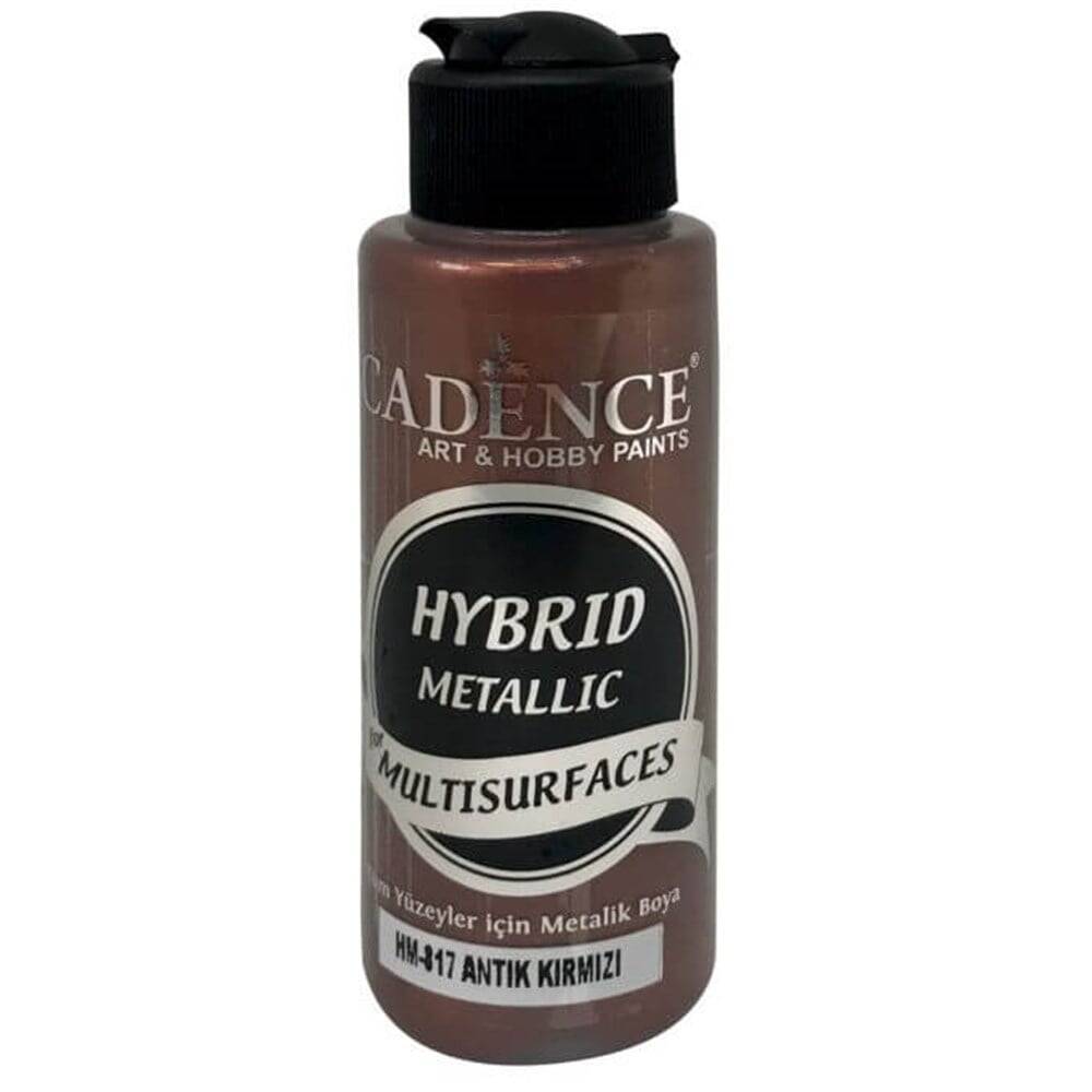 Cadence Hybrid Multisurface Acrylic Paint 120 ml HM817 Metallic Antique Red