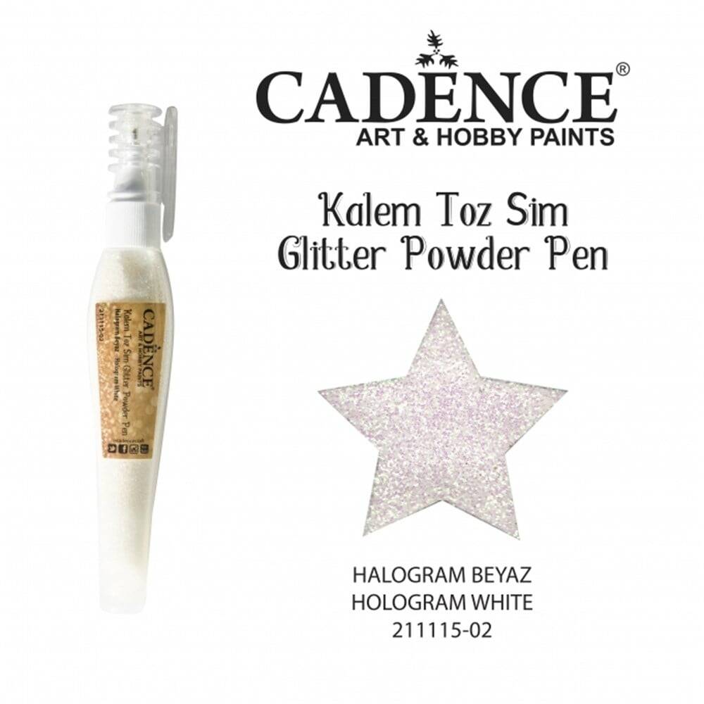 Cadence Glitter Powder Pen Hologram White