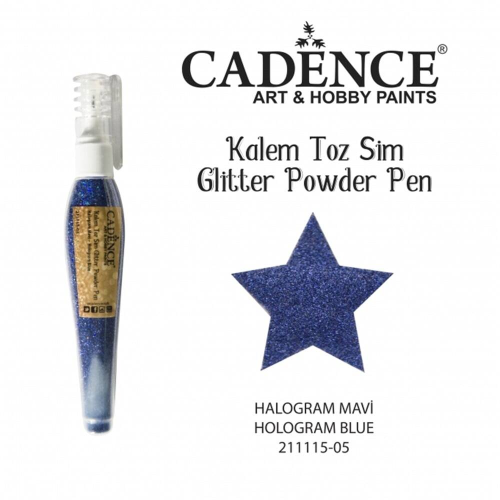 Cadence Pen Dust Glitter - Glitter Powder Pen Hologram Blue