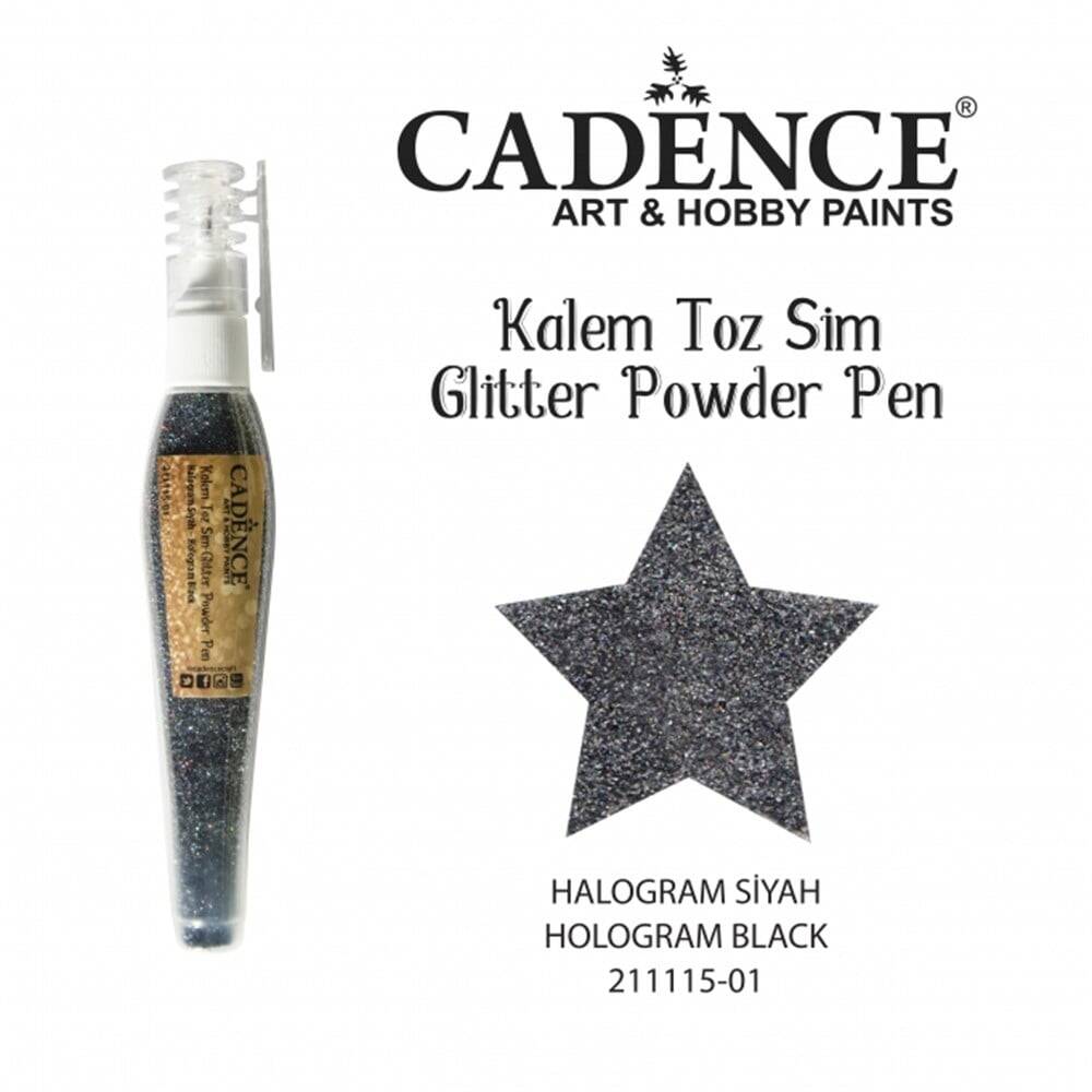 Cadence Glitter Powder Pen Hologram Black