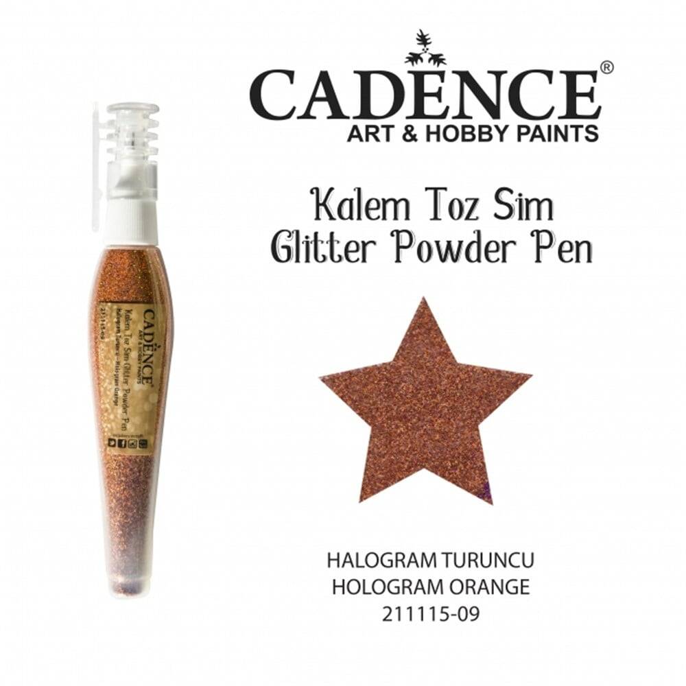 Cadence Glitter Powder Pen Hologram Orange