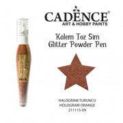 Cadence Kalem Toz Sim - Glitter Powder Pen Hologram Turuncu