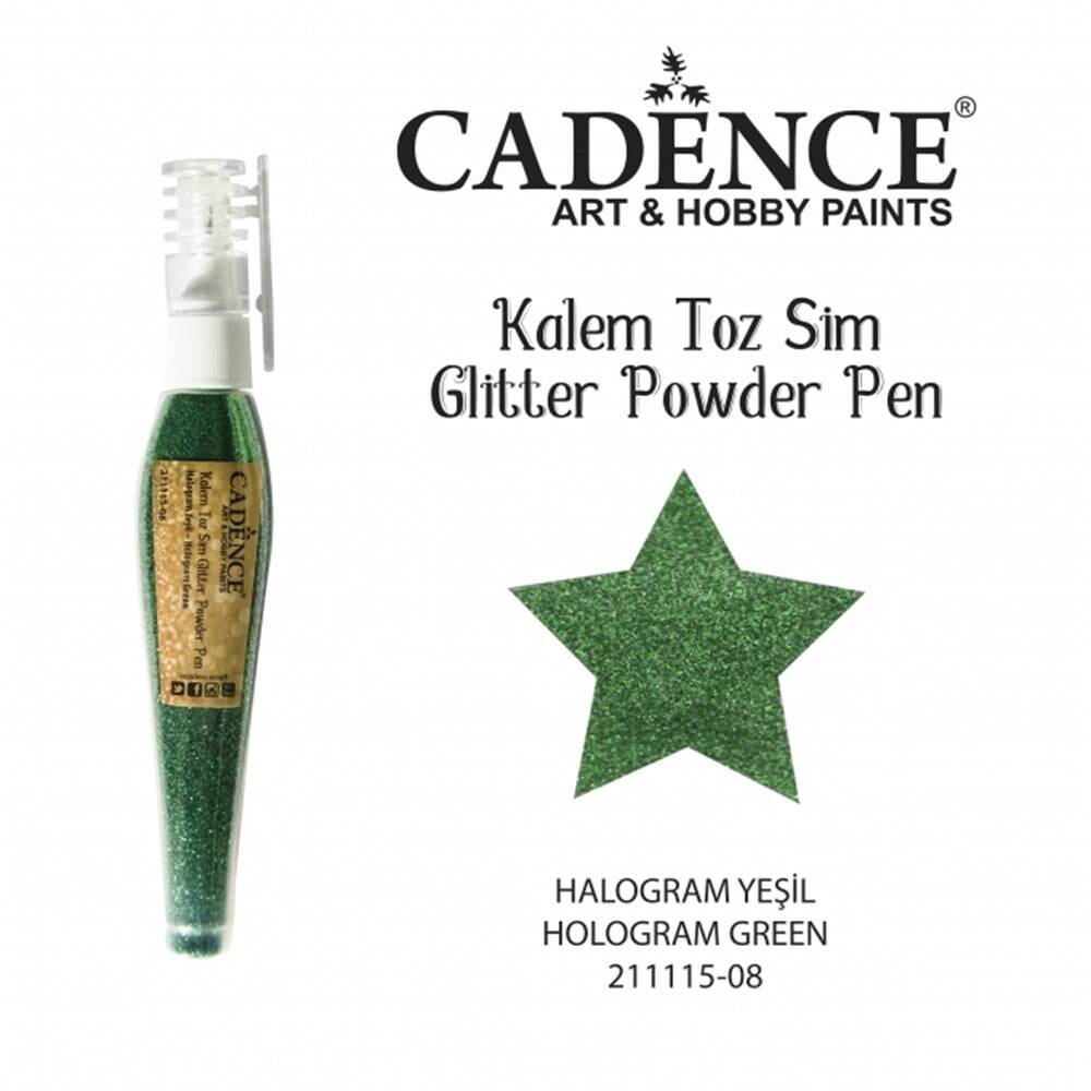 Cadence Glitter Powder Pen Hologram Green