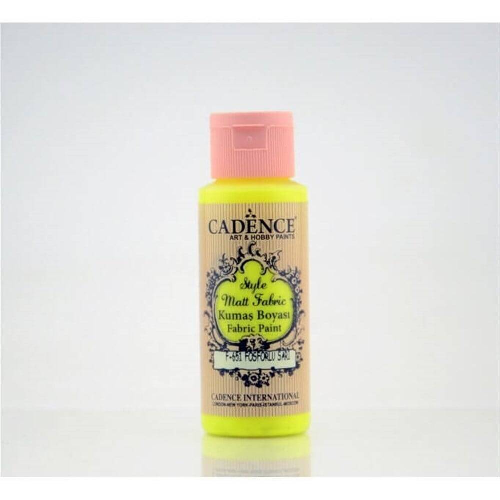 Cadence Style Matt Fabric Paint 59 ml 651 Fluorescent Yellow