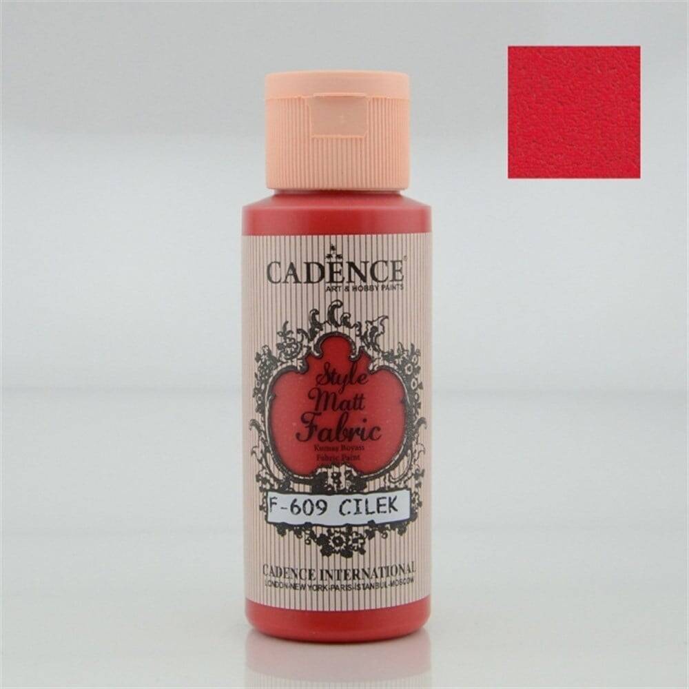 Cadence Style Matt Fabric Paint 59ml 609 Strawberry
