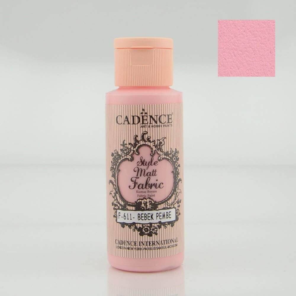 Cadence Style Matt Fabric Paint 59ml 611 Baby Pink