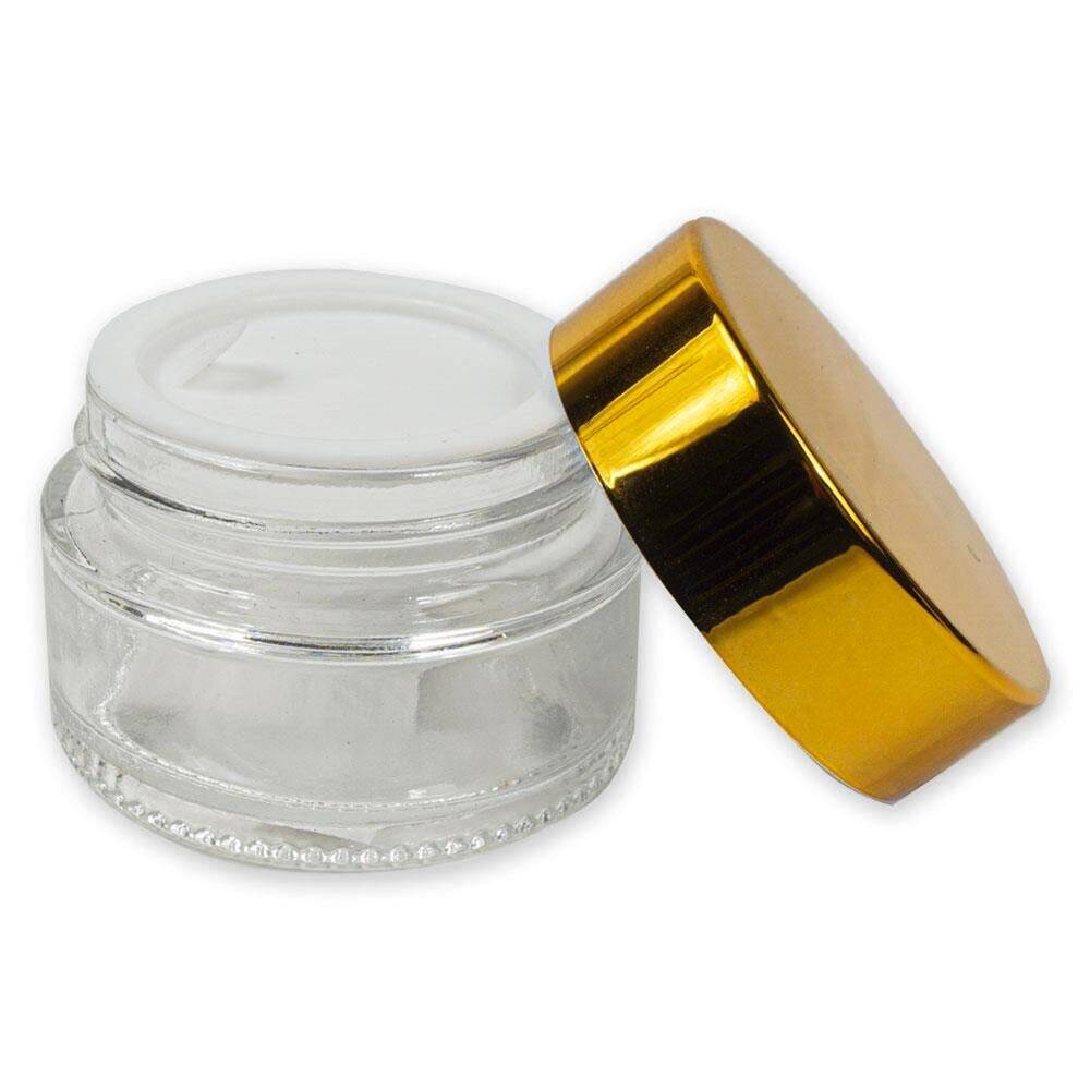 Glass Bottle with Clear Gold Cap 30 ml