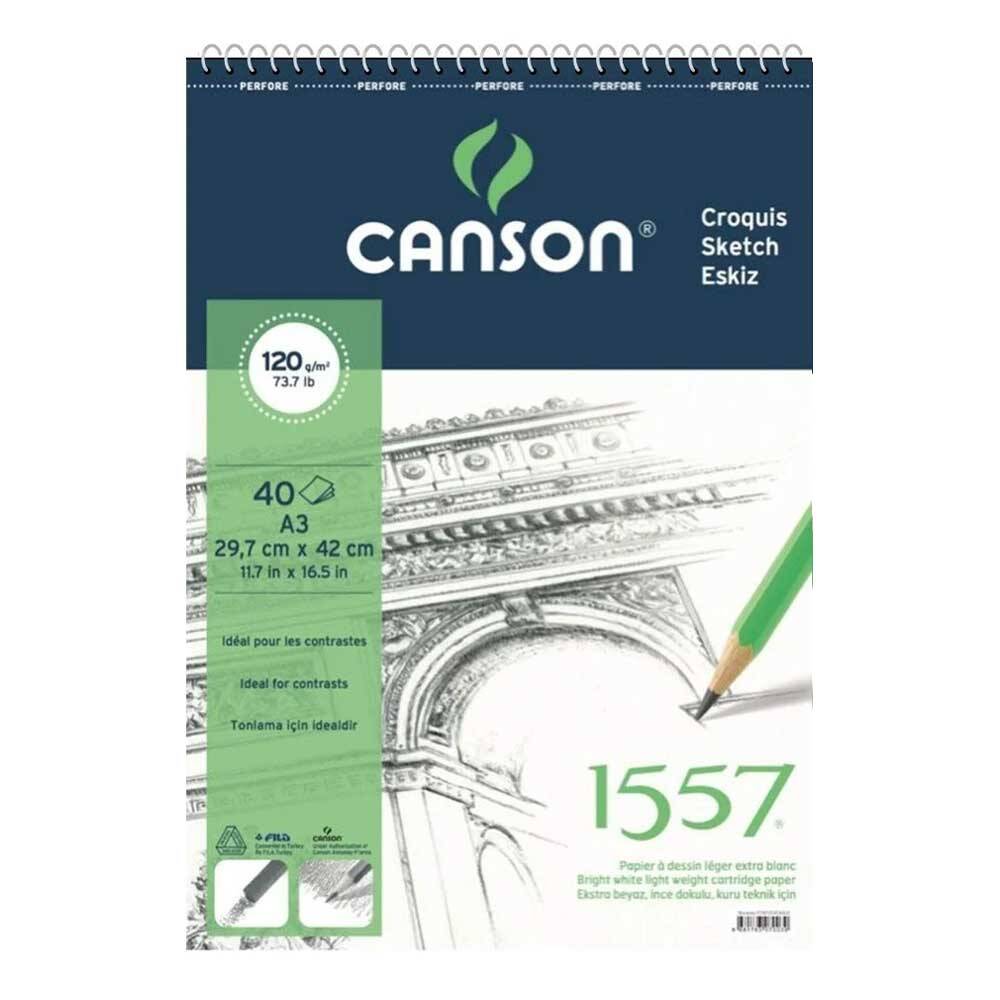 Canson 1557 Eskiz Çizim Defteri A3 120gr 40 Sayfa