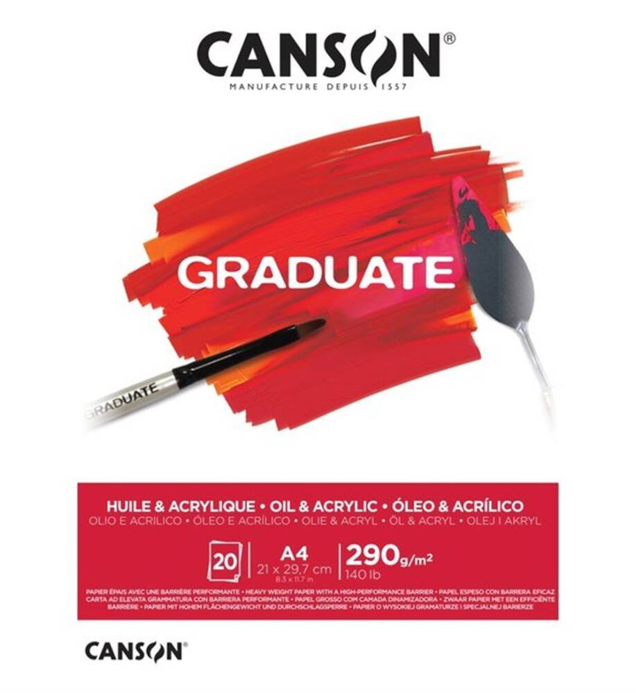 Canson Graduate Acrylic and Oil Paint Notebook A4 290 gr. 20 pages