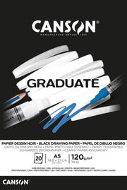 Canson Graduate Drawing Notebook Black A5 120gsm 20 Pages