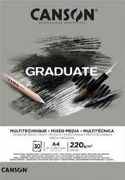 Canson Graduate Mix Media Gray Tone 220G 30 Pages A4