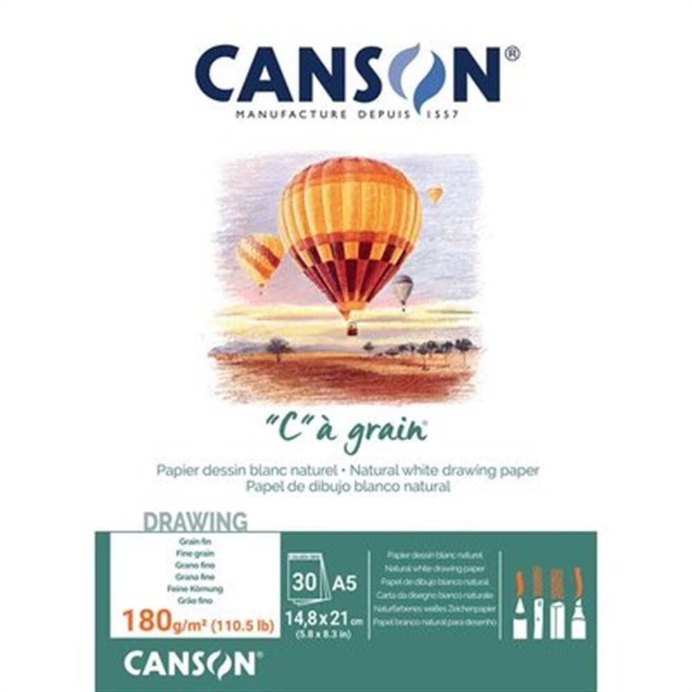 Canson Grain A5 Yapışkanlı Eskiz Blok 180 gr 30 Sayfa 14,8x21 cm